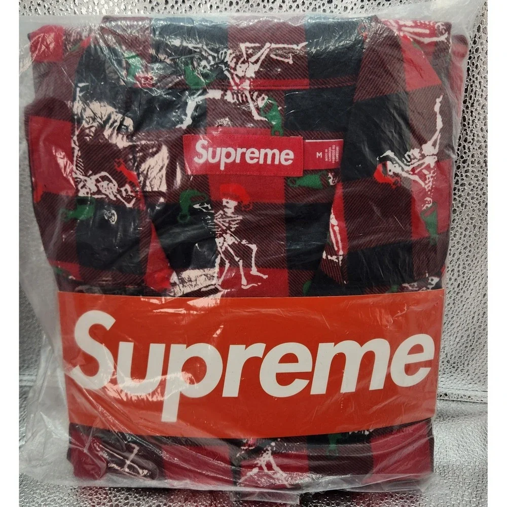 Supreme Men's Cotton Flannel Plaid Christmas Pajama Set 2-Piece Size M